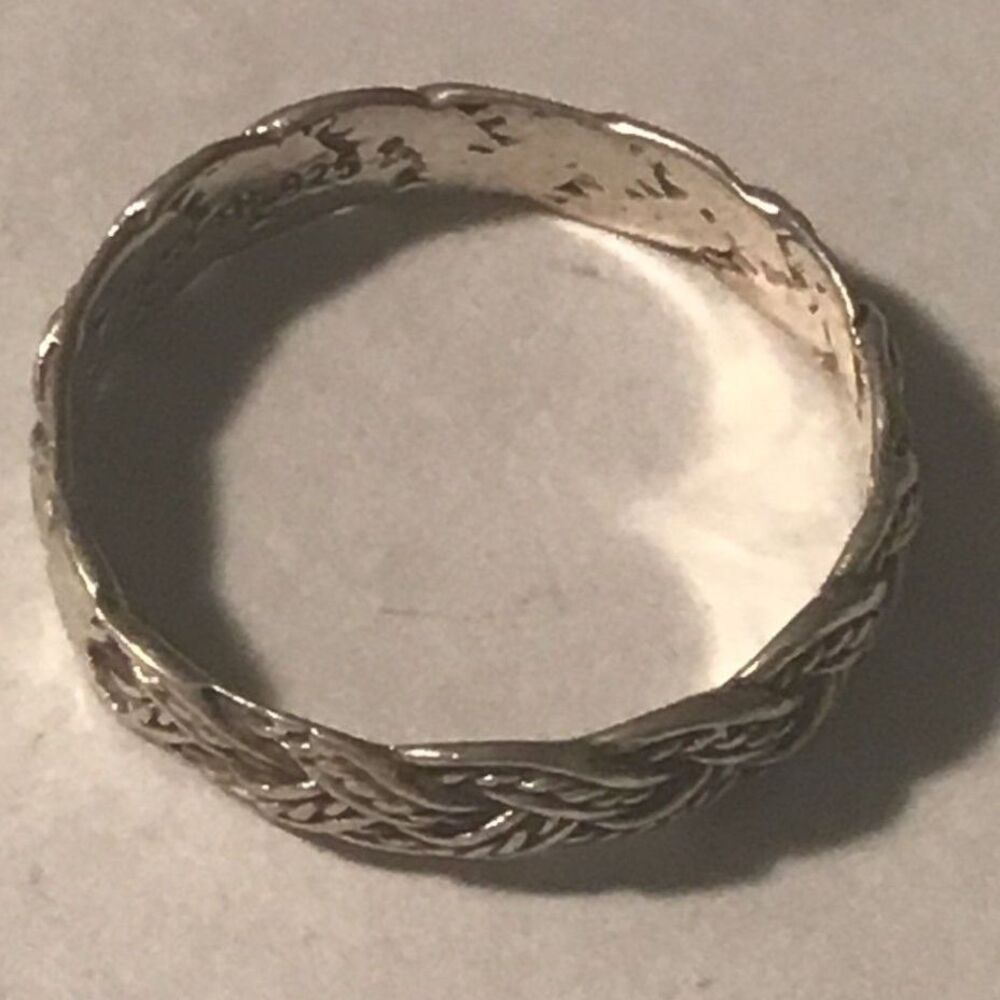 Vintage Sterling Silver Braided Eternity Band Ring 925 Size 8.5 Unisex